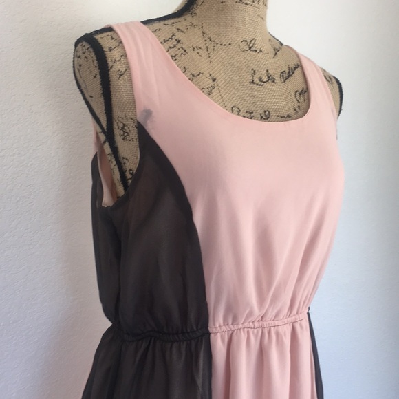 Rhapsody L Pink/Grey Hi Low Dress - Picture 3 of 7